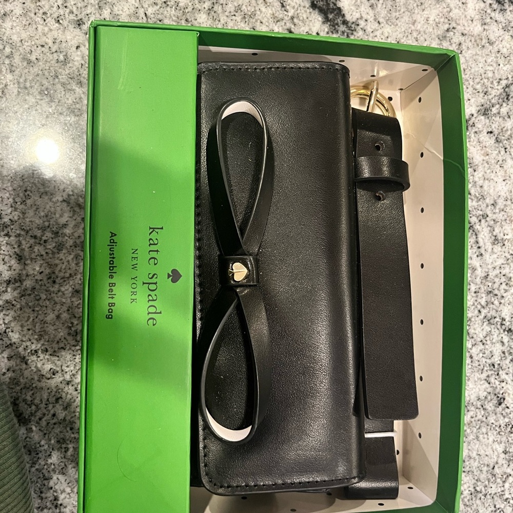 NWT Kate Spade Black BELT BAG with Bow Detail